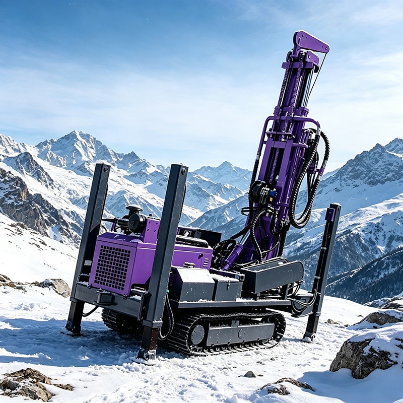 Heavy Equipment Drilling Rig - เครื่องเจาะบ่อน้ำแบบตีนตะขาบสำหรับงานหนัก 500 เมตร พร้อมเครื่องอัดอากาศแบบนิวแมติก อุปกรณ์เจาะหินสำหรับน้ำดื่มในหมู่บ้านชนบท