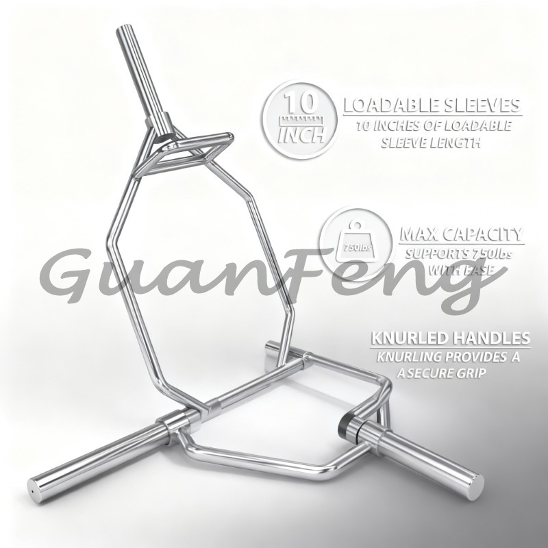 Heavy Equipment Gym - บาร์เบลล์แบบเฮกซ์แทรป, บาร์สำหรับยกน้ำหนักแบบเฮกซ์สควอตแทรป, อุปกรณ์ออกกำลังกายสำหรับการฝึกเดดลิฟต์และการฝึกความแข็งแรง