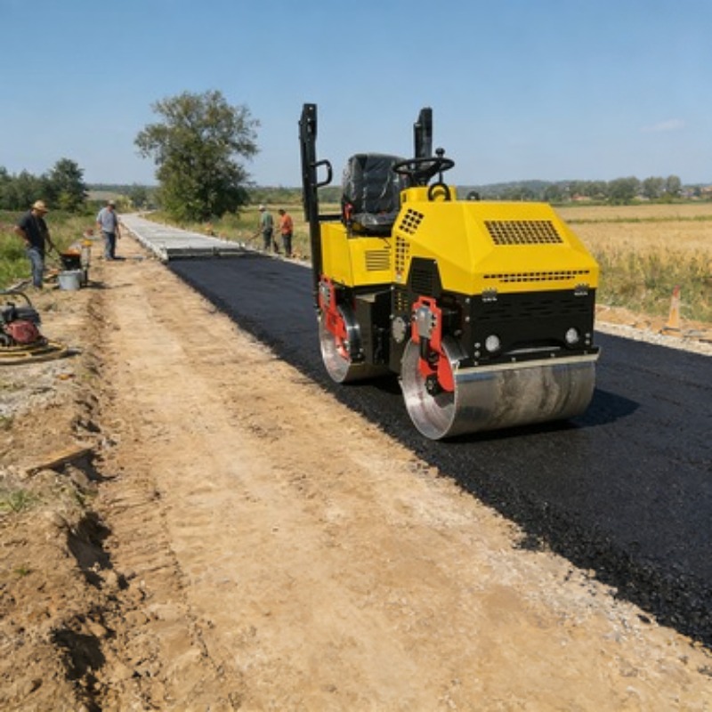 Heavy Equipment Rollers - รถบดถนนแบบดรัมเดี่ยว เครื่องบดอัดสั่นสะเทือนสำหรับงานหนัก รถบดดินและแอสฟัลต์ อุปกรณ์ก่อสร้าง เครื่องยนต์ดีเซล