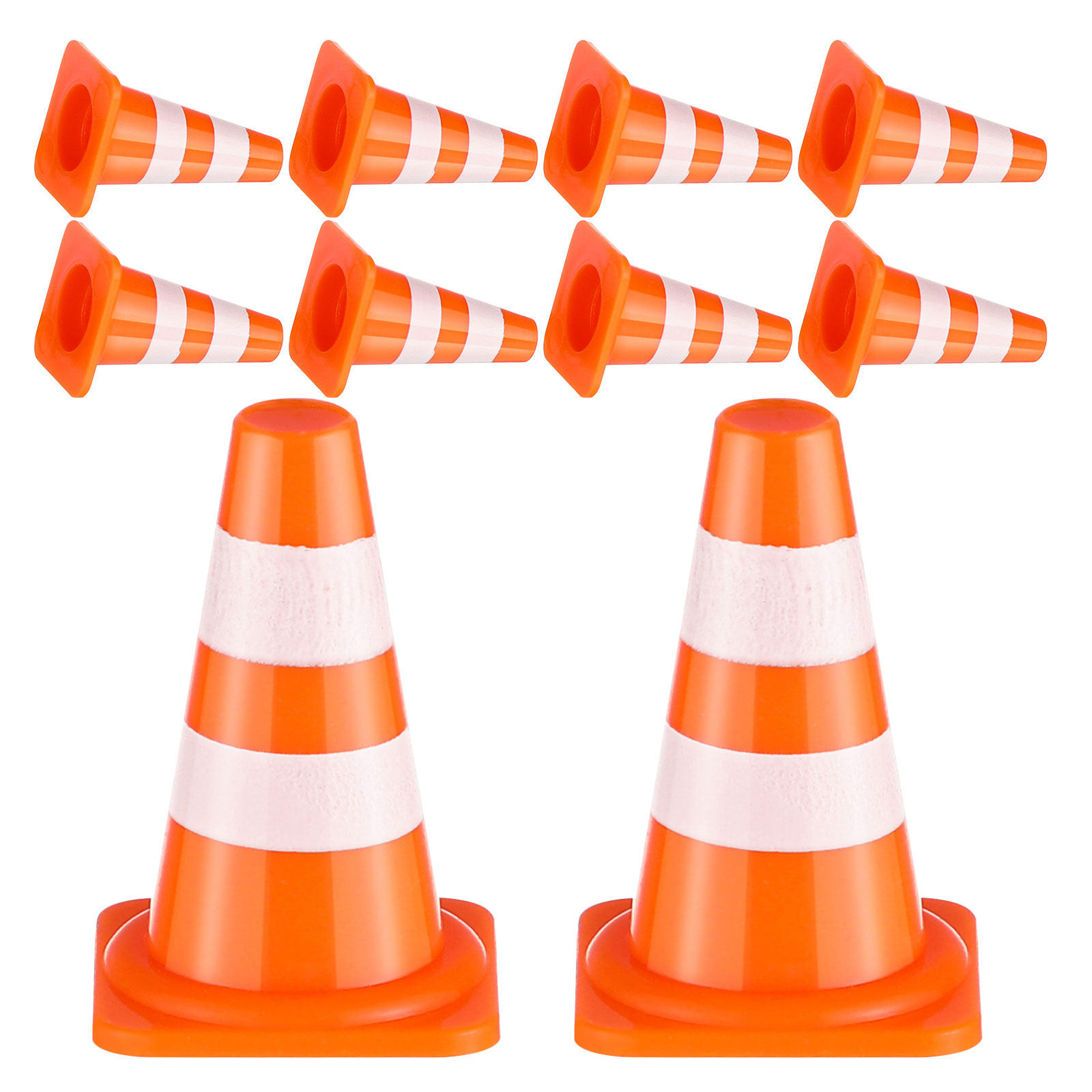 Road Traffic Cone - 48 ชิ้น กรวยจราจรสีส้มขนาดเล็ก ทำจากพลาสติกน้ำหนักเบา กรวยนิรภัยขนาดเล็กสำหรับเด็ก ใช้ในการฝึกซ้อมกีฬาและการศึกษา