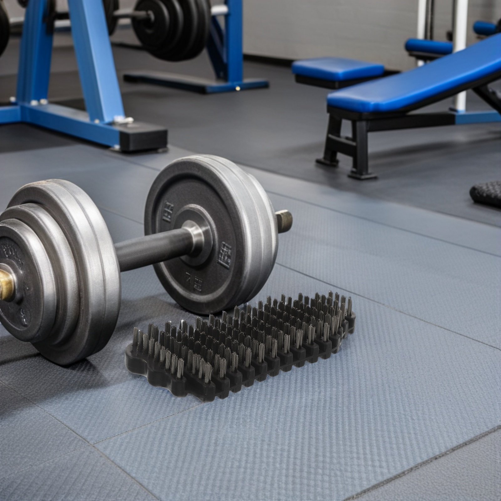 Heavy Equipment Gym - แปรงลวดเหล็กสำหรับบาร์เบลแบบแข็งแรงทนทาน ด้ามจับงอได้ อุปกรณ์ทำความสะอาดอุปกรณ์ฟิตเนส ลวดสำหรับบำรุงรักษาบาร์ถ่วงน้ำหนักสำหรับการออกกำลังกายในยิม